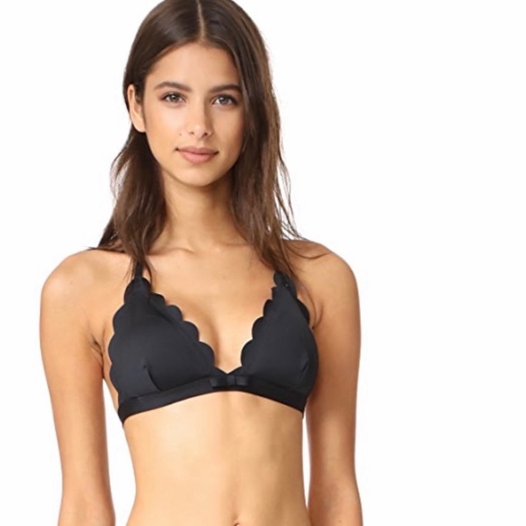 Kate Spade Black Scalloped Triangle Bikini Top - Picture 4 of 12